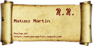 Matusz Martin névjegykártya
